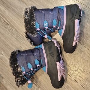 EUC Kamik Girls sz 3 Faux Fur Waterproof Lined Boots